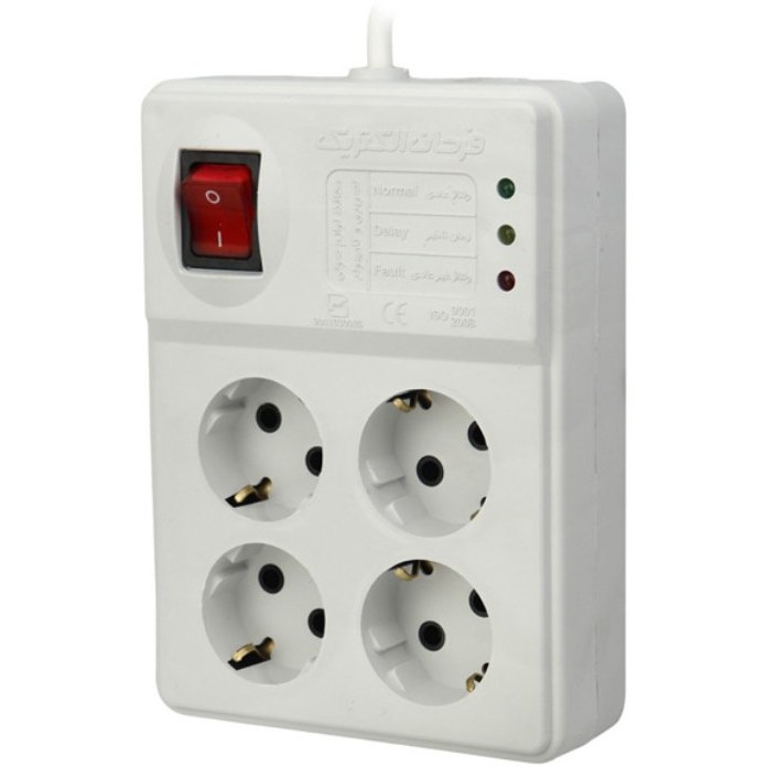 محافظ برق 4 خانه ارت دار صوتی و تصویری طول5متر فرحان الکتریک با مغزی سرامیکی